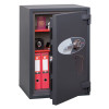 phoenix planet hs6073 security safe with door ajar showing contents inside including ring binders and a passport