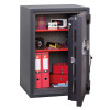 Open door of phoenix planet hs6073 security safe showing contents inside including files and boxes
