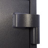 Close-up of the hinge on the phoenix planet hs6073 security safe showing its metal construction