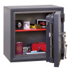 phoenix cosmos hs9071 security safe with the door open showing shelves and items inside