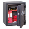 phoenix cosmos hs9072 security safe with door open showing red folders and boxes inside