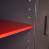 Internal red shelf inside phoenix cosmos hs9072 security safe showing adjustable shelf supports