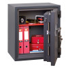 phoenix cosmos hs9072 security safe with door open showing red folders watch boxes and other items inside