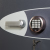 Close up of the electronic lock keypad and handle on the phoenix cosmos hs9073 security safe