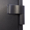 Close-up of the hinge on the phoenix cosmos hs9073 security safe showing the textured metal surface