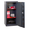 phoenix cosmos hs9074 security safe with door open showing multiple shelves holding files, boxes, and valuables inside