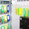 Close up of keys with colourful tags inside the phoenix electronic key safe
