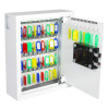 phoenix electronic key safe with the door open showing multiple colourful key tags hanging inside