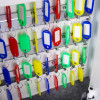 Inside view of the phoenix electronic key safe showing multiple coloured key tags hanging on labelled hooks