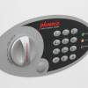 Close up of the dial and keypad on a phoenix electronic key safe showing buttons and status lights