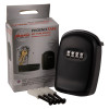 phoenix key store black lockbox with four digit combination lock alongside mounting screws and box showing key storage inside