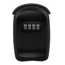 front view of a black phoenix ks0001c key store with four silver combination dials
