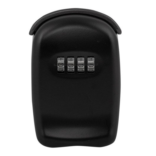front view of a black phoenix ks0001c key store with four silver combination dials