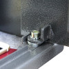Close up of the hinge on the phoenix vela security safe electronic lock showing metal parts and bolt connection