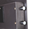 Close-up of two locking bolts on the phoenix vela security safe electronic lock showing their metal finish and position