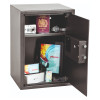 phoenix vela 0804e safe open showing contents including camera passport watch phone money and keys