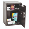 phoenix vela security electronic lock shown in open position with shelves holding valuables inside