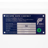 Informational panel on phoenix fortress 1182 security safe key lock showing certification details and specifications