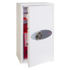 phoenix fortress 1184 safe with the door slightly open showing contents inside