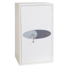 front view of phoenix fortress 1184 safe with key inserted in the lock