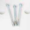 Three metal floor fixing bolts for phoenix fortress 1185 security safe electronic lock on a white background