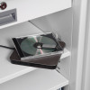 phoenix firefox fireproof safe electronic lock showing digital media contents with a USB stick and a CD case on a shelf