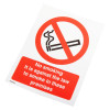 Rbprs26Wsa No Smoking Self Adhesive Sign Angled showing no smoking symbol and warning text on white background