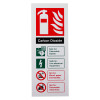 co2 id sign white rigid plastic showing front view with safety symbols and usage information