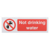 mandatory bathroom hygiene not drinking water sign showing a no drinking water symbol and text front view