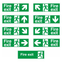 Rbrpsaw White Plastic Rigid Fire Exit Signs Group