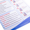 Close up of safe manual handling poster showing safety checks to perform and illustrated steps for lifting and moving objects