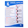 safe manual handling poster front showing steps and tips for manual handling techniques in clear sections