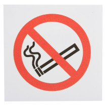 no smoking self adheseive vinyl sign showing a smoking cigarette crossed out with a red circle