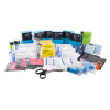 bs8599 1 catering first aid kit large showing various dressings, bandages, scissors and a first aid guide