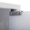 Close up of the door hinge on the mediana hearton a15 defibrillator wall cabinet with alarm