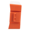 Side view of mediana hearton a16 defibrillator battery pack showing its orange casing and connector