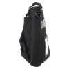 Side view of black mediana hearton a16 defibrillator soft carry case with handle and pocket