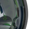 Close-up detail of the rotaid solid plus defibrillator cabinet alarm showing part of the clear casing and latch area