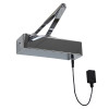 Image showing the Rut24Ehdcpn Rutland Responder Electromagnetic Polished Nickel Door Closer Front with attached black control box