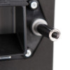 Close-up image showing the black metal part and fixing screws of the Rutrlpls Rutrlpik60 Rutland Letterplate with 60 Minute Intumescent Fixing