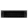 Rutrlpls Rutrlpik60 Rutland Letterplate showing black intumescent outside back with brush and fixing screws