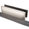 Image showing the Rutland Letterplate with satin nickel finish and 30 minute intumescent strips laid out in front