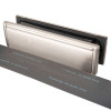Rutland Letterplate in a satin nickel finish shown with 60 minute intumescent strips