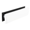 White Rutrlpw Rutrlpik60 Rutland Letterplate with 60 minute intumescent angled flap against a white background