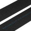 Closeup of Rutrplpik30 Rutland letterplate intumescent strips showing black material with blue text on white background