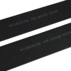 Closeup image of Rutrplpik60 Rutland Letterplate Intumescent Strips showing black strips with blue printed text