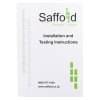 Instruction manual for Safman Manual Front showing installation and testing instructions
