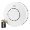 easichange replacement smoke alarm brk660mbx shown with battery beside it and visible test button