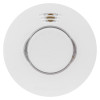 Front view of the easichange replacement smoke alarm brk660mbx showing the central button and vent openings