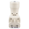 Rear view of a 3 in 1 led emergency torch night light showing the plug and ventilation slots